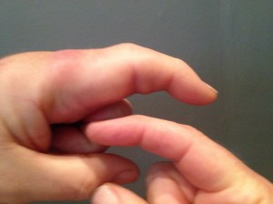 Compared with my right hand index finger, MY LEFT HAND index finger is massive!